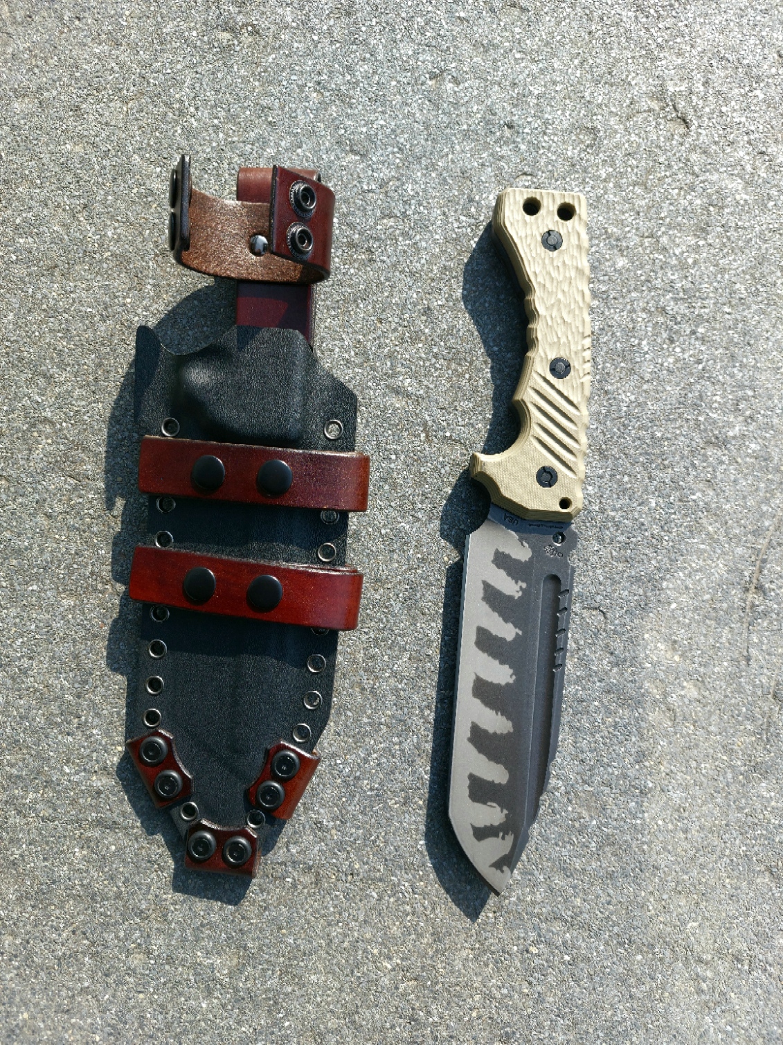 Тактически нож с тигров камуфлаж и Kydex кания