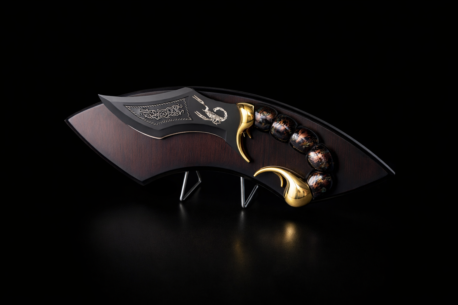 Колекционерски нож скорпион с декоративна поставка