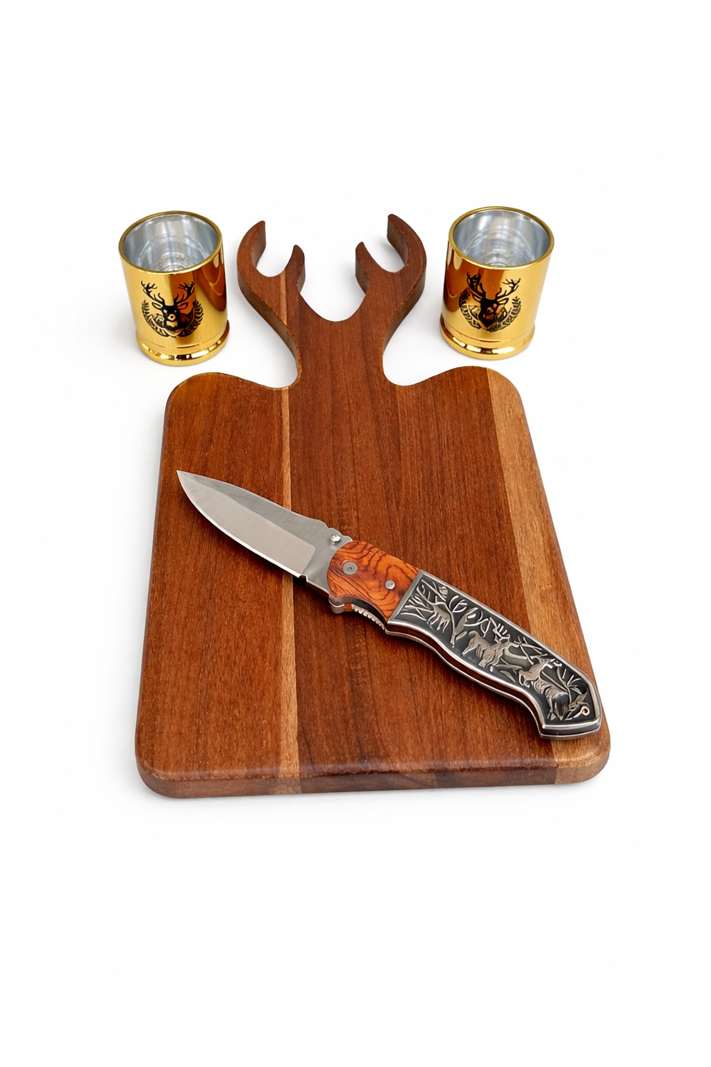 Подаръчен комплект с дъбова дъска и нож