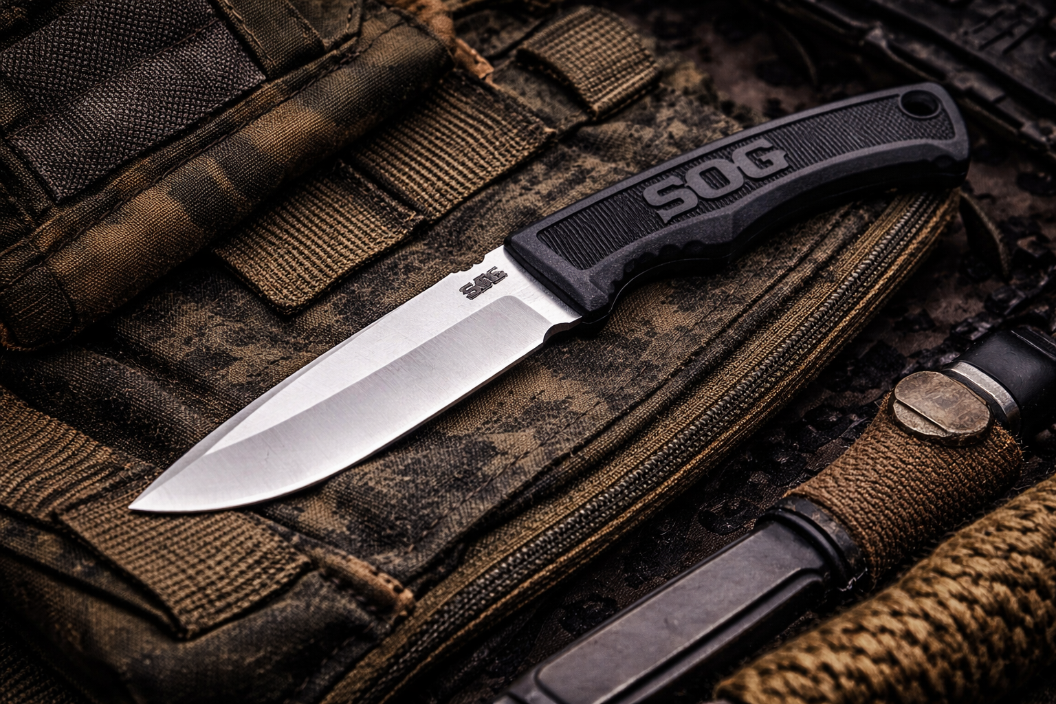 Компактен фиксиран нож SOG с кания