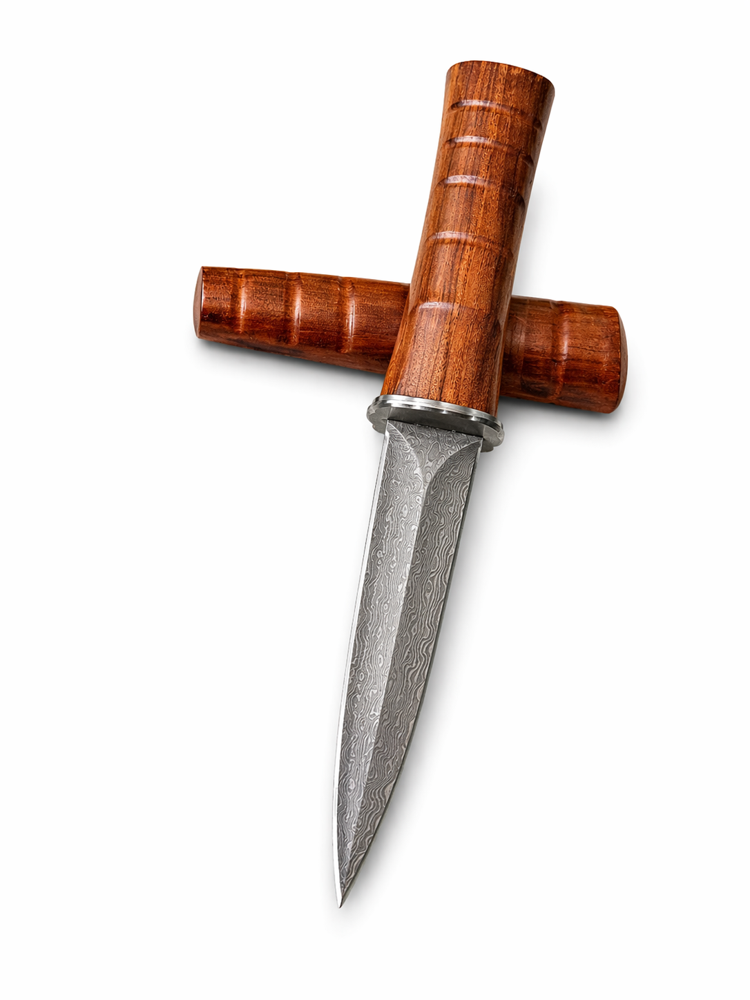 Ловен нож Damascus Woodline – фиксирано острие с дървена кания