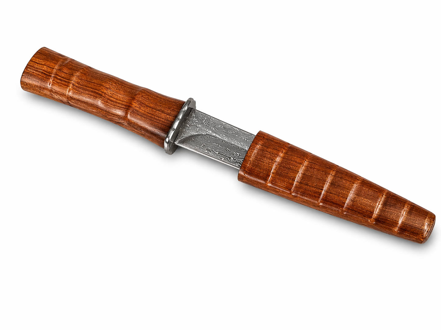 Ловен нож Damascus Woodline – фиксирано острие с дървена кания