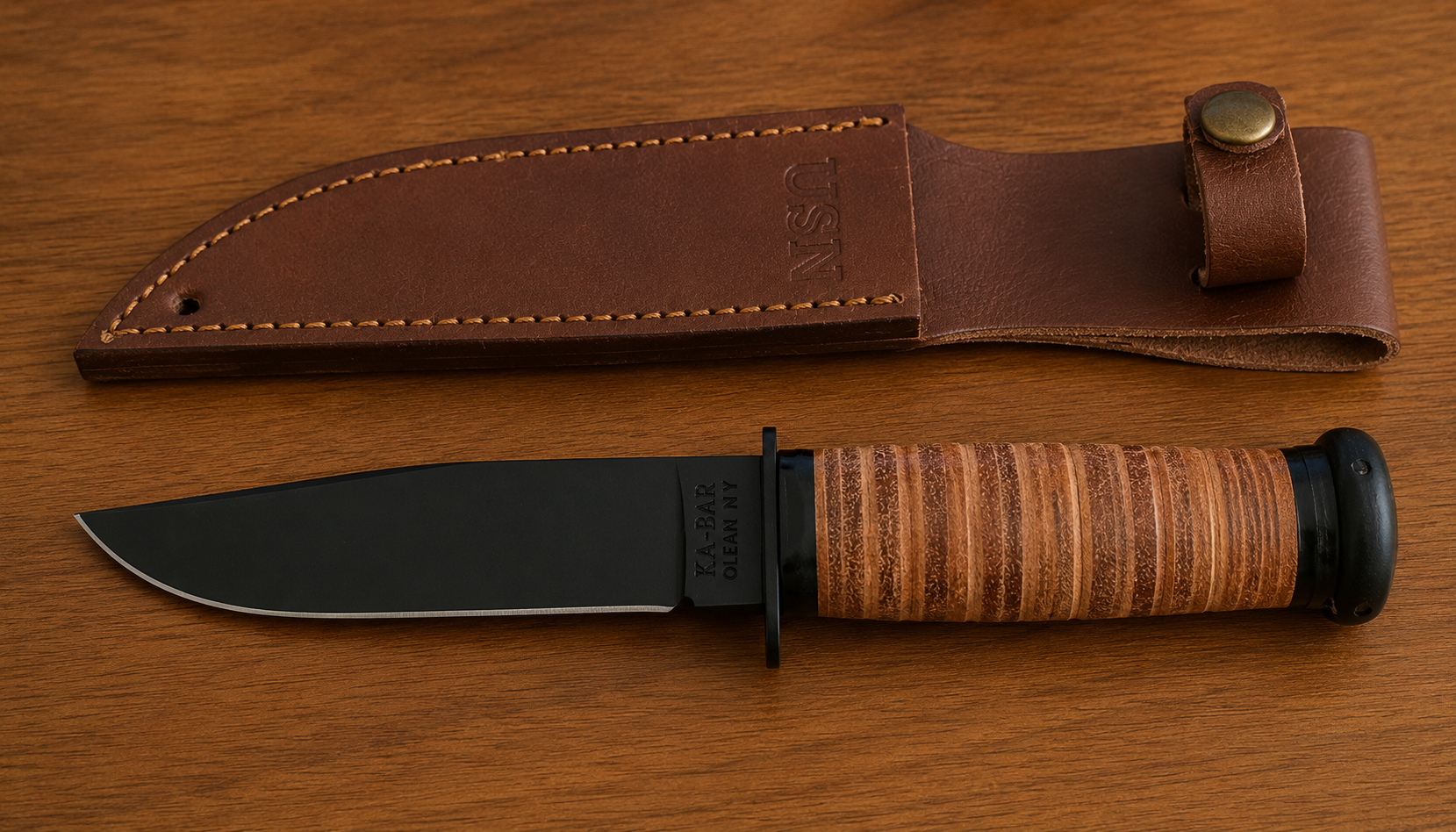 Ловен нож IronWolf Ranger 1095 с кожена кания