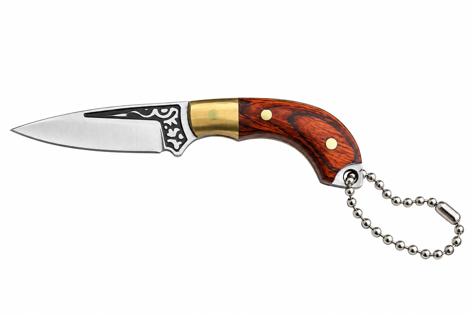 Мини джобен нож ключодържател Redwood Mini с кожена кания