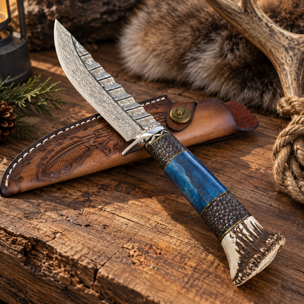 Ловен нож Arctic Stag с 67 слоя дамаскова стомана VG-10