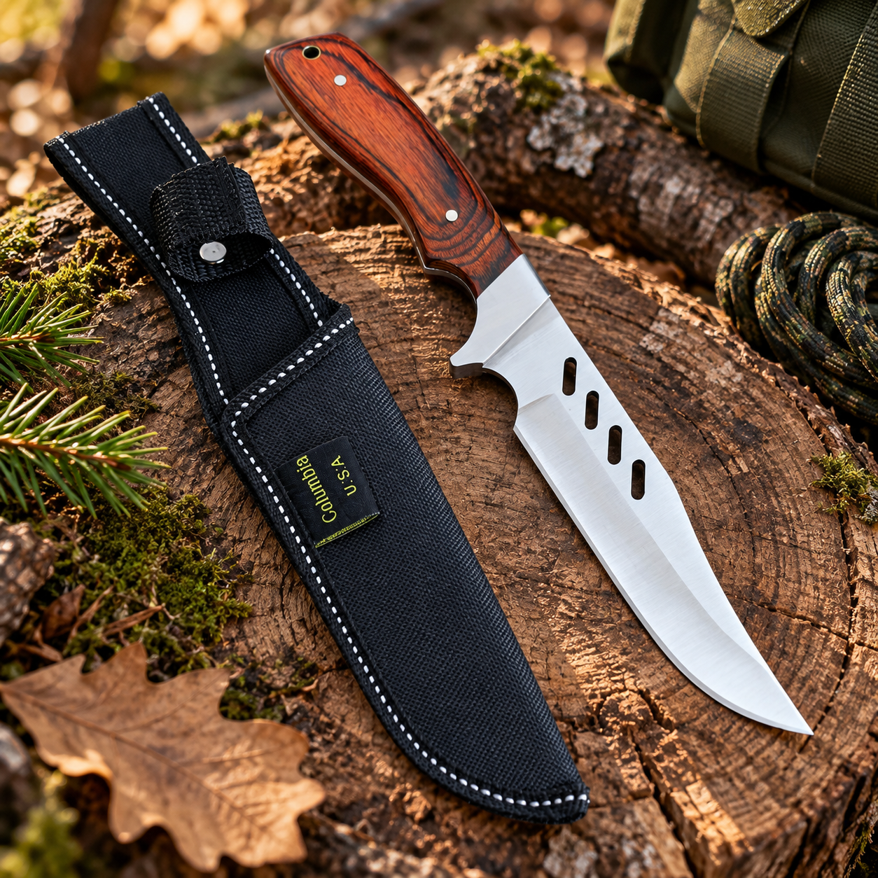 Ловен нож Forest Hawk с острие 420HC и дървена дръжка