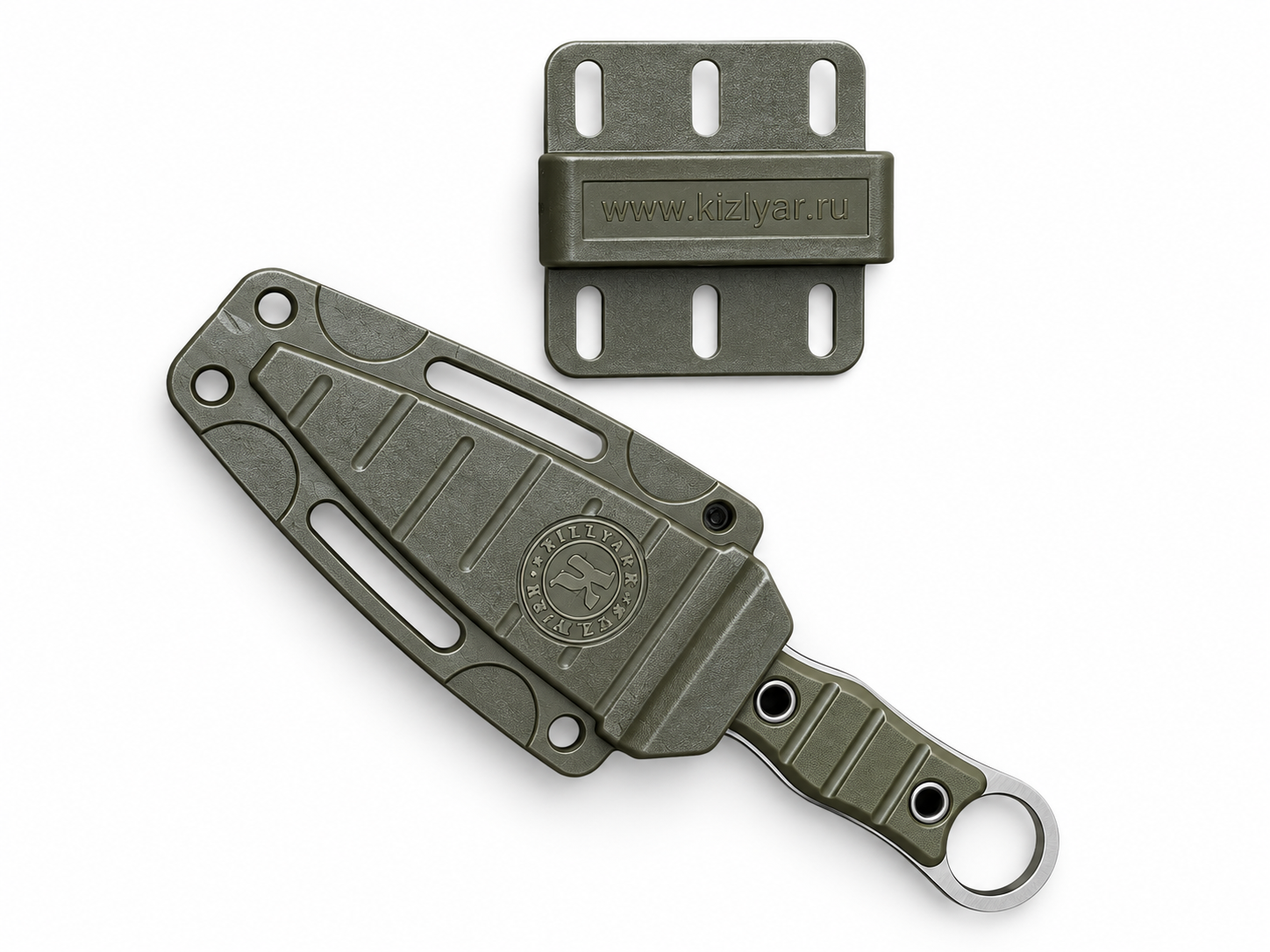 Kizlyar Scout Mini Green с фиксирано острие и зелена ABS кания