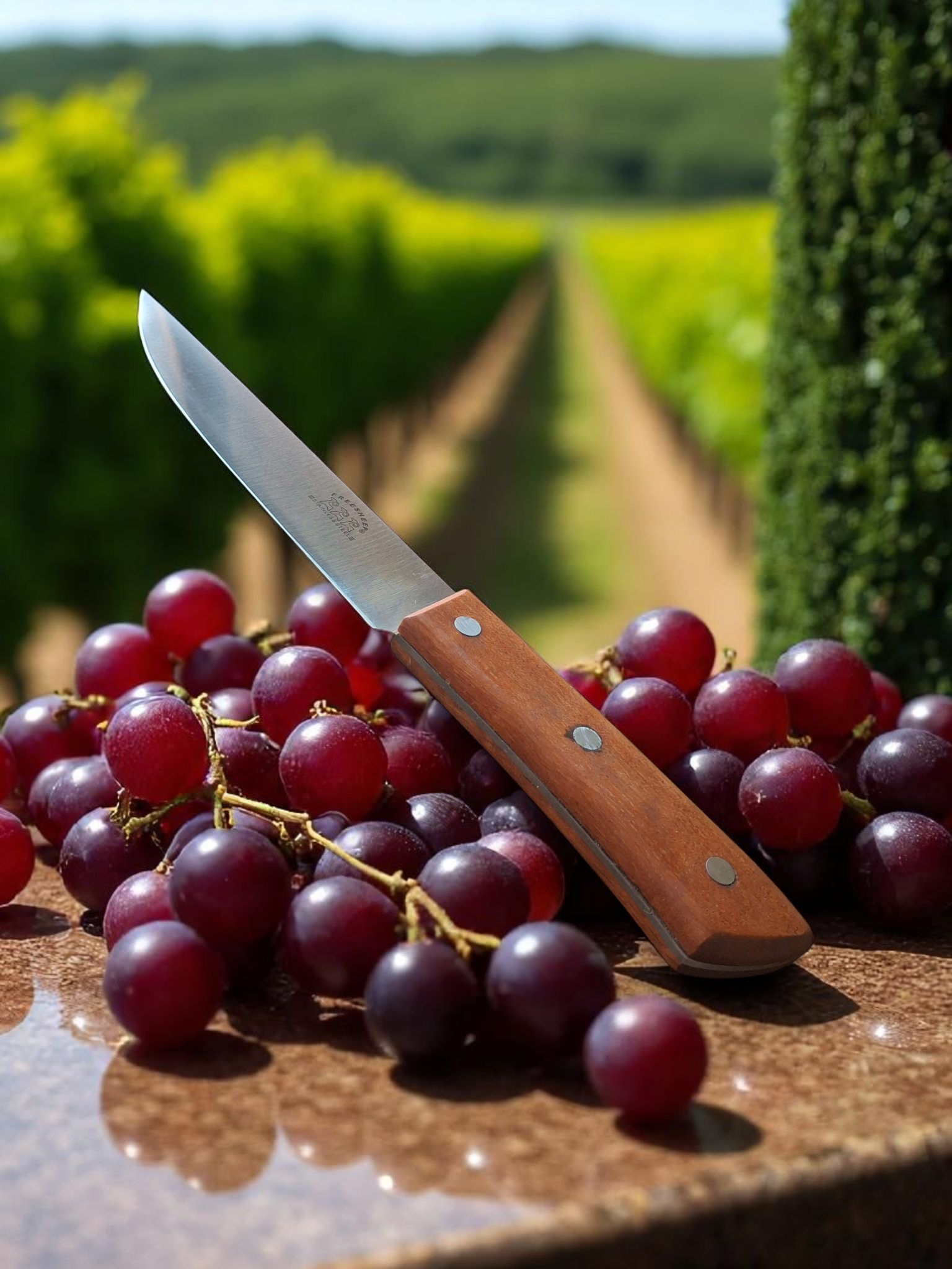 Кухненски нож ZC-02 с дървена дръжка – опаковка и продукт Chef Knife ZC-02 от FREESHEEP – професионален кухненски стил
